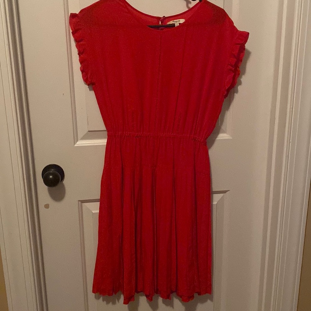 Madewell Vintage Inspired Red Silk Dress